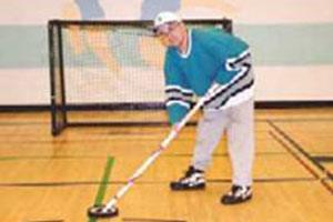Gary playing hockey