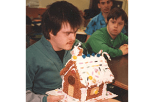 Kevin with Gingerbread House