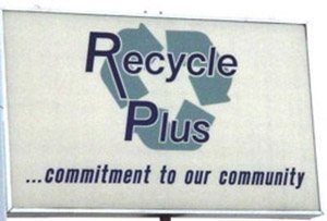 Recycle Plus Street Sign