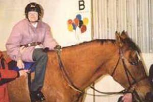 Zelda on horseback